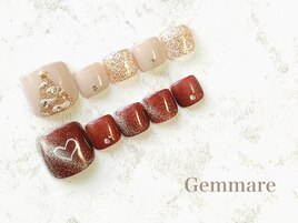 クリスマスフットネイル