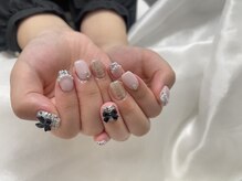 アモ(amo.)/ワンホンネイルツイードネイル