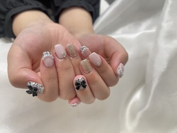 アモ(amo.)/ワンホンネイルツイードネイル