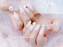 エンジェルネイルサロン(Angel nail salon)/ホワイトX星ホログラムXパーツ