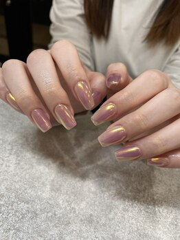 アイラッシュアンドネイル マークス 草加店(MAK's)/【初回】ミラーネイル￥6600