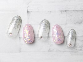 ガラス/ラメグラデーション