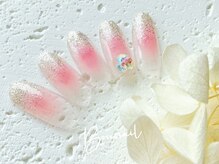 ボネール(nail ＆ eyelash Bounail)/チーク　ラメ　ネイル