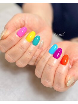 エスネイル 大崎市古川(s.nail)/指先彩る◇大人のカラフルネイル