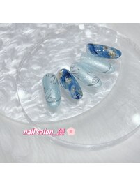 爽やかフラワーネイル