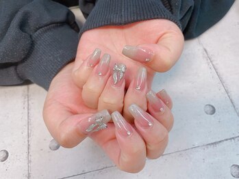 ネイル ビューティーマジック 葛西本店/キラキラリボンネイル