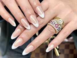 ワンカラーフレンチ+ミラー