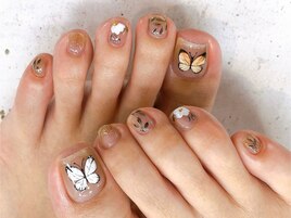 バタフライネイル/お花ネイル