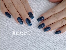 黒ベース青系マグネット