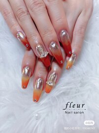 ミラー＋グラデネイル