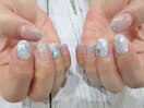ラメ×シェル埋め込み￥7500