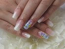 【夏アジサイ3D花ネイル】
