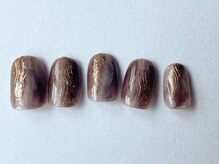 アイネイルズ 梅田店(I nails)/ブラウン波ミラーニュアンス