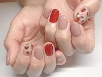 アモールネイル(amor nail)/ワンカラー×アート