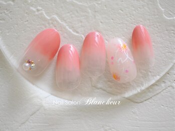 ネイルサロン ブランシュール(Nail Salon Blancheur)/くすみピンクのシアー桜
