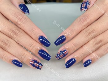 ココナッツネイル/チェックネイル