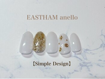 イーストハムアネーロネイル(EAST HAM anello nail)/１・２月定額シンプルデザイン
