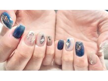 ネイル シスター(nail sister)/ブルー×シルバーネイル