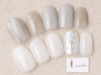 アイネイルズ 三宮店(I nails)の写真/初回オフ込★シンプルコース¥6500♪シンプルだけどトレンド感も♪日常使いもお呼ばれネイルも☆［三宮］