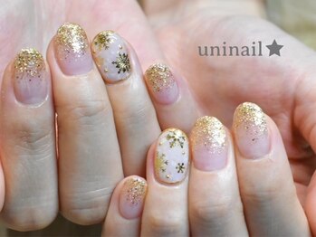 ユニネイル(uninail)/雪の結晶ネイル