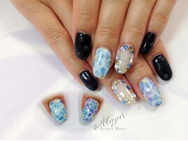 タイダイフラワーネイル