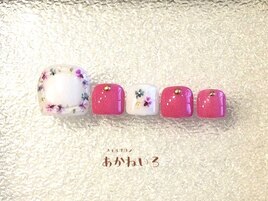 フットネイル　押し花アート