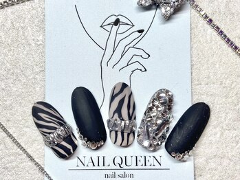 ネイルクイーン(Nail Queen)/ゼブラ埋め尽くしネイル♪¥9900
