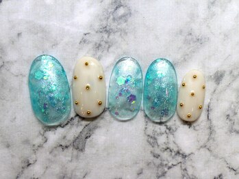 ブルー×ベージュ