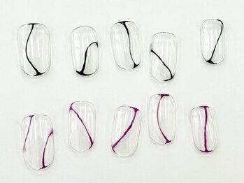 ネイルサロンクイール 宇都宮店(NAIL SALON QUILL)/クリア×ラインアート♪