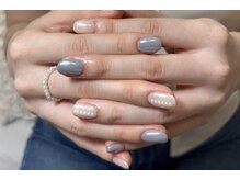ミアネイル 蕨店(mia nail)/アシメカラー＋パーツ追加
