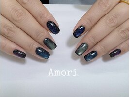 黒ベースブルーグリーンマグ