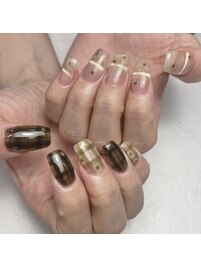 マグネット×チェックネイル