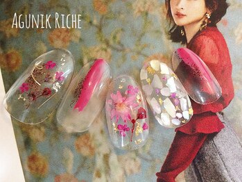 アグニークリッシェ(Agunik Riche)/【押し花ネイル】
