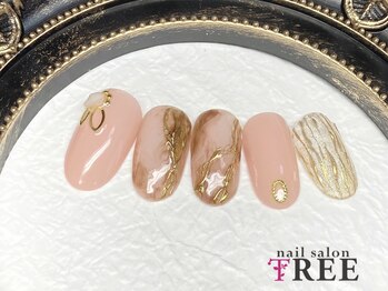 ネイルサロン トゥリー(TREE)/ゴールドミラーニュアンスネイル