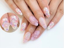 ネイルコレクション ベビーピンク(Baby Pink)/ジェル放題★３Ｄミラーリボン