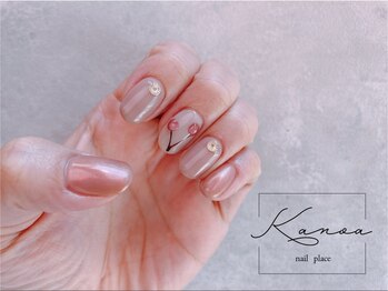 手描きさくらんぼネイル