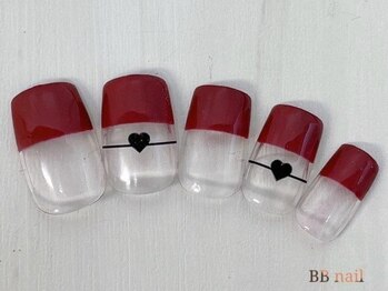 ぱっつんフレンチネイル