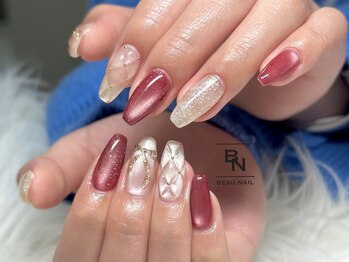 ボーネイル(BEAU NAIL)の写真/オフィスネイル～アートデザインの豊富な定額デザインをご用意♪お手元に流行りのオシャレさを◎