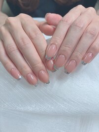 ガラスフレンチネイル
