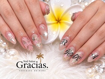 グラシアスドット(GRACIAS.)/ラメ秋色アートネイル/ワンホン