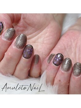 アムレート ネイル 蕨(Amuleto NaiL)/夜桜ネイル