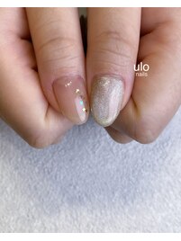 マグネットネイルと星ホロネイル