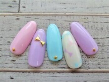 ブランロール 中目黒店(Blanl'or)/パステル系リボンネイル