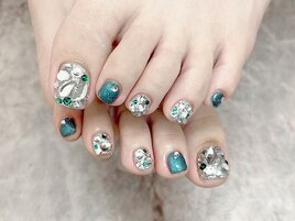 埋め尽くしフットネイル
