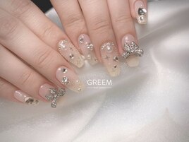シルバー韓国ネイル