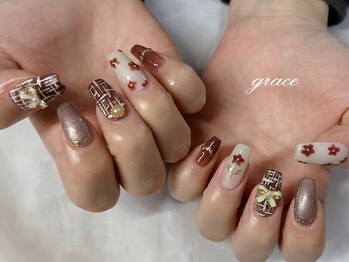 グレイス(grace)の写真/大切な日こそ指先位から華やかに♪種類豊富なデザインとパーツでシーズンや理想に合わせ幅広くご対応可能!