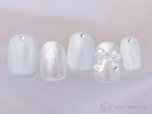 ネイルメゾン 渋谷店(NAIL MAISON)/マグラメグラブルーリボン￥6500