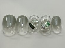 ネイルメゾン 天神店(NAIL MAISON)/緑塗りかけシェル春¥5000