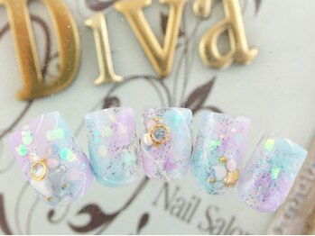 ネイルサロン ディーバ ギンザ(Nail salon Diva GINZA)/夏　ホログラム　￥9500