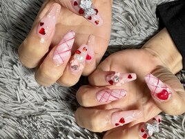 バレンタインネイル